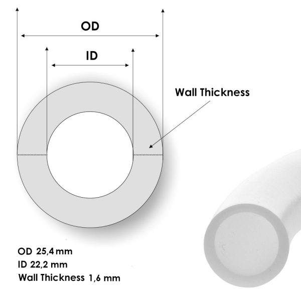 PFA tube 22,2 mm x 25,4 mm