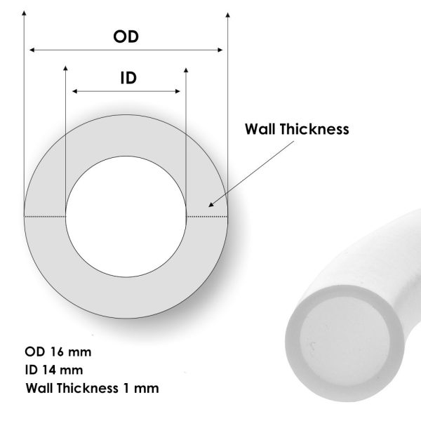 PFA tube 14 mm x16 mm