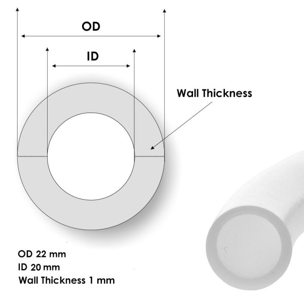 PFA tube 20 mm x 22 mm